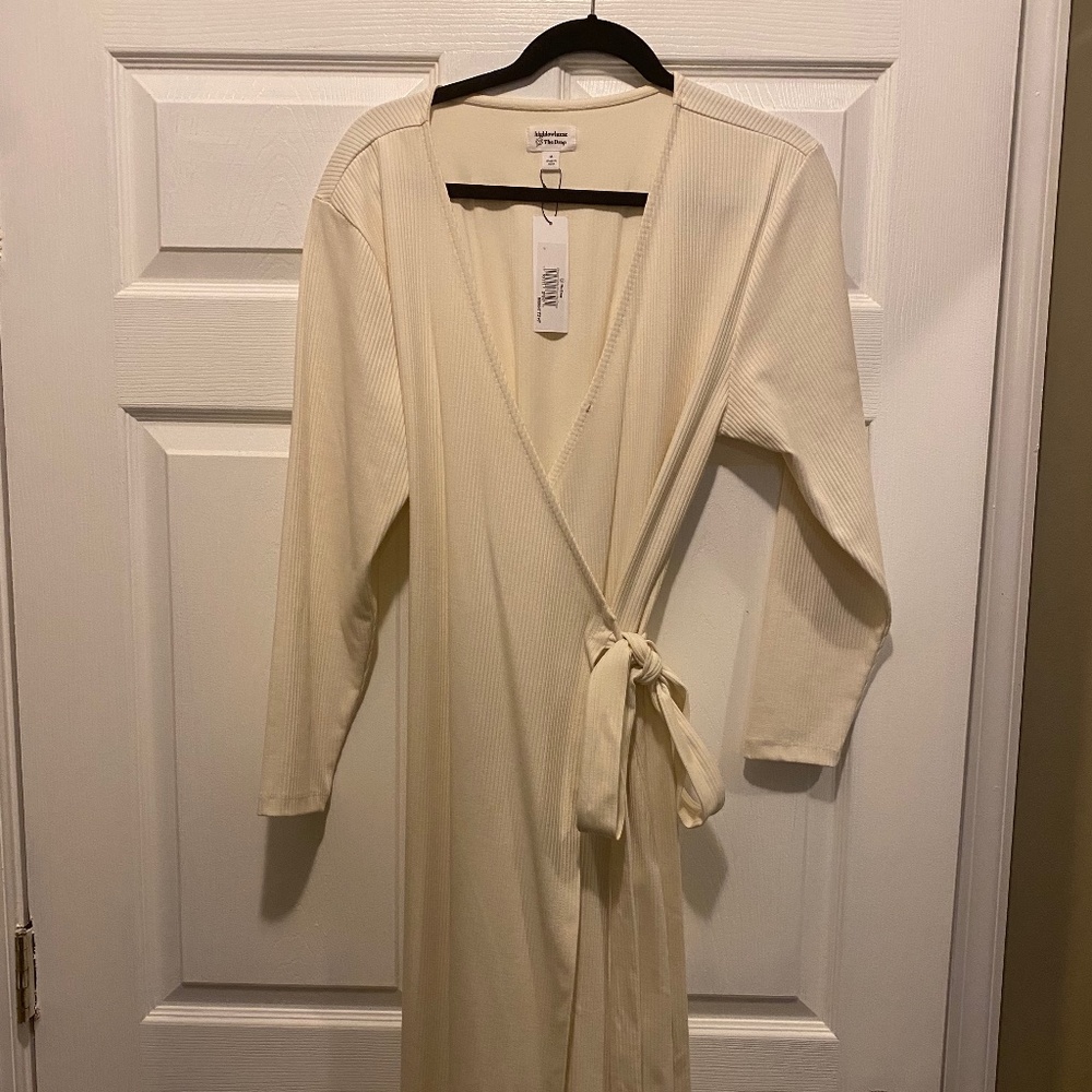 Whisper White Wrap Midi Dress